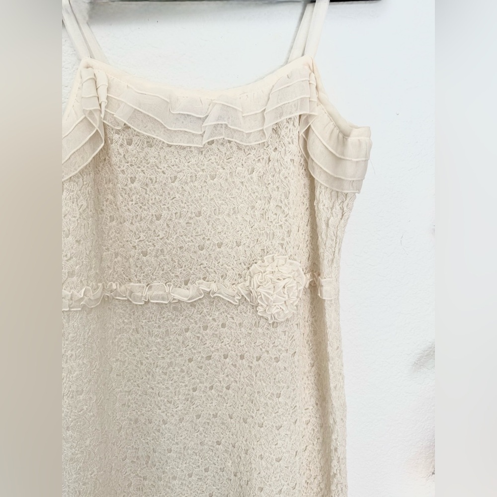 Johnny Was Vintage Lace Crochet Ruffle Coquette Romantic Y2K 90s Coastal Dress - Picture 2 of 8